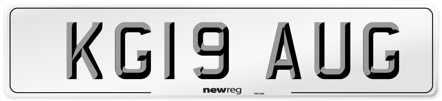 KG19 AUG Number Plate from New Reg